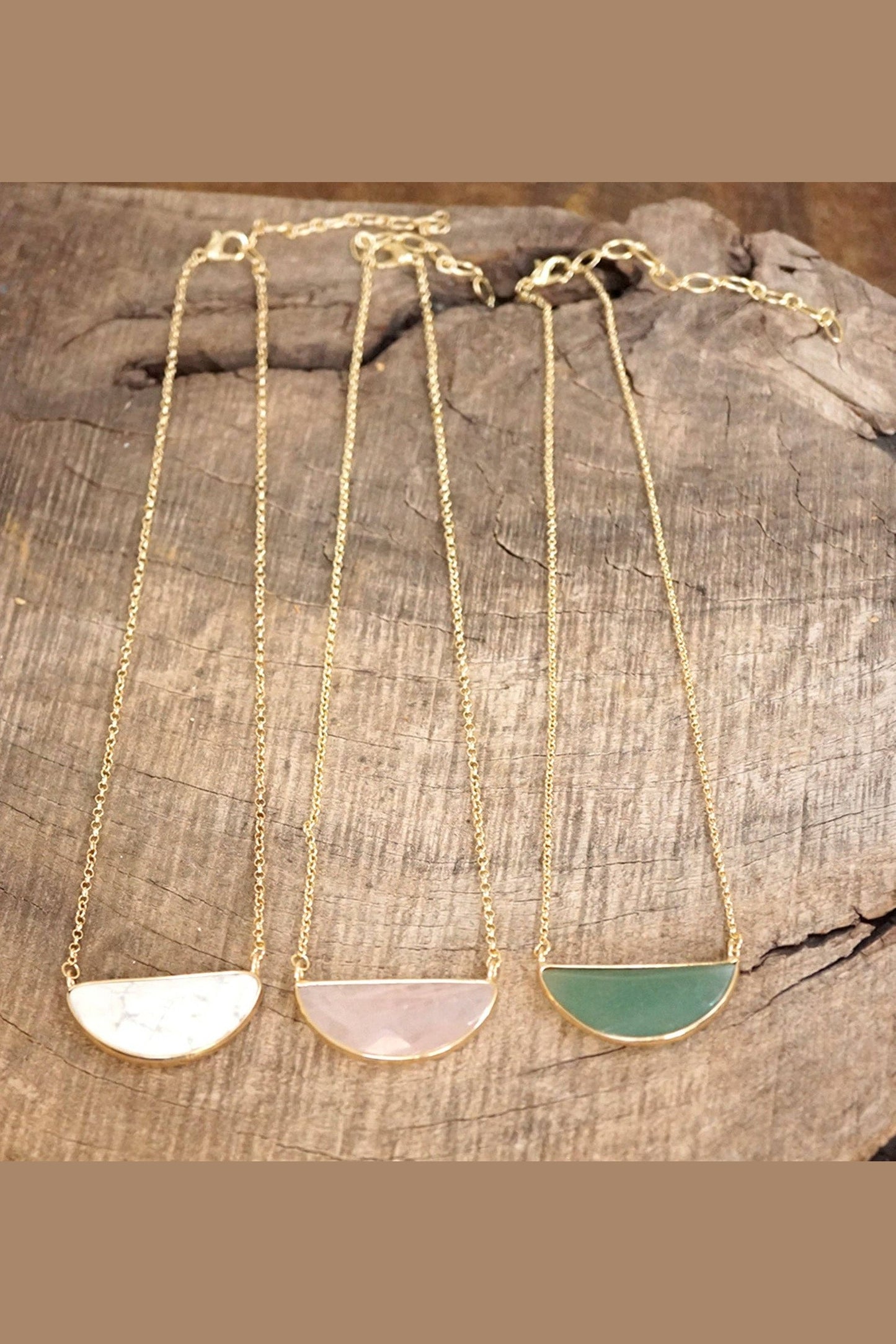 Semi Precious Dainty Necklace - Green