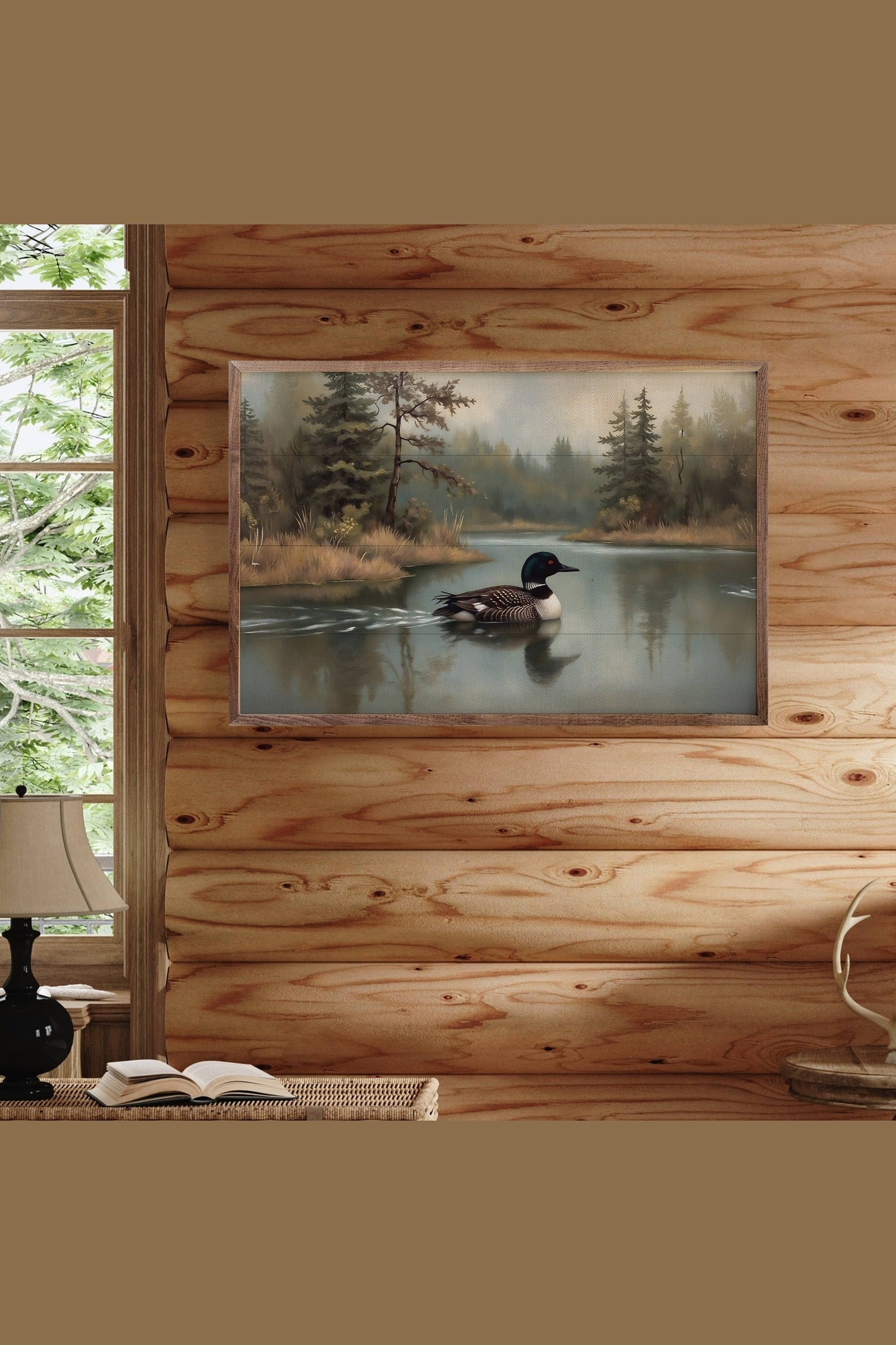 Loon In Pine Lake Print