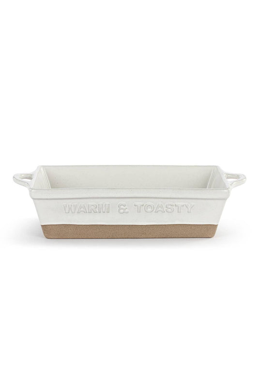 White Gather 'Round Loaf Dish