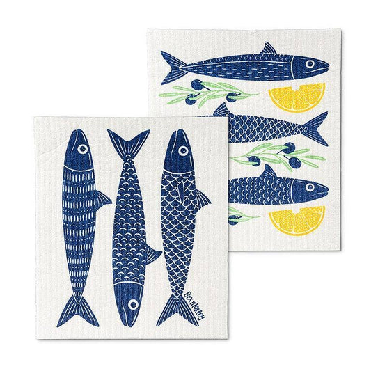 Set of 2 Fish & Lemons Swedish Dishcloths