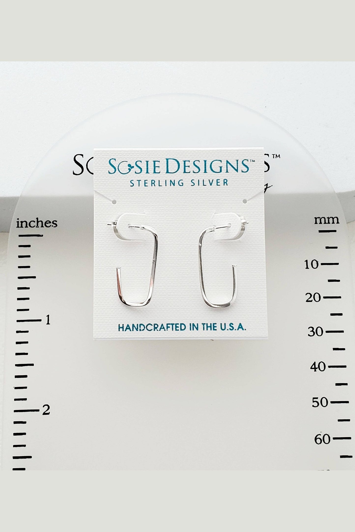 Silver Oval Hoop Studs