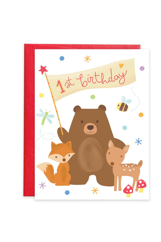 Birthday Greeting Card - First Birthday Forest