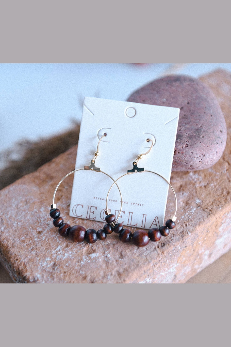 Ivory Round Lightweight Boho Hoop Earrings