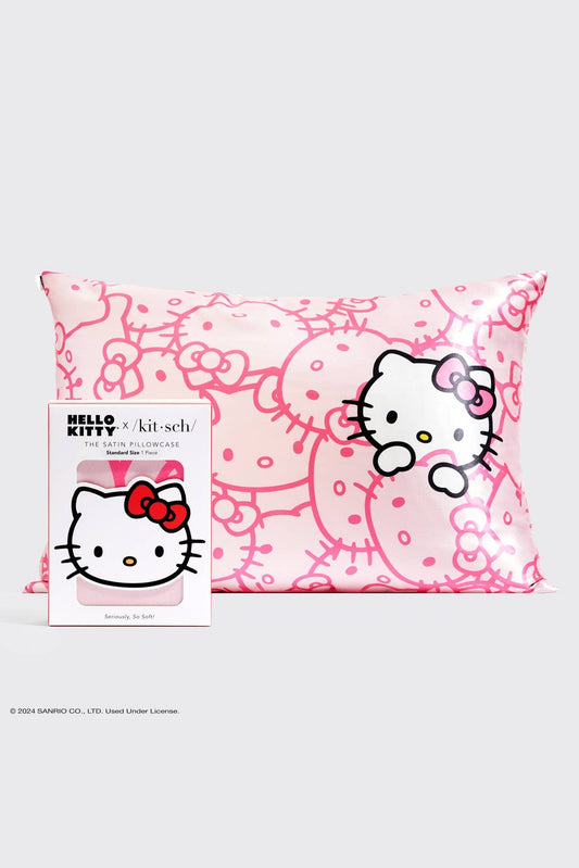 Hello Kitty x Kitsch Pillowcase - Pink Kitty Faces