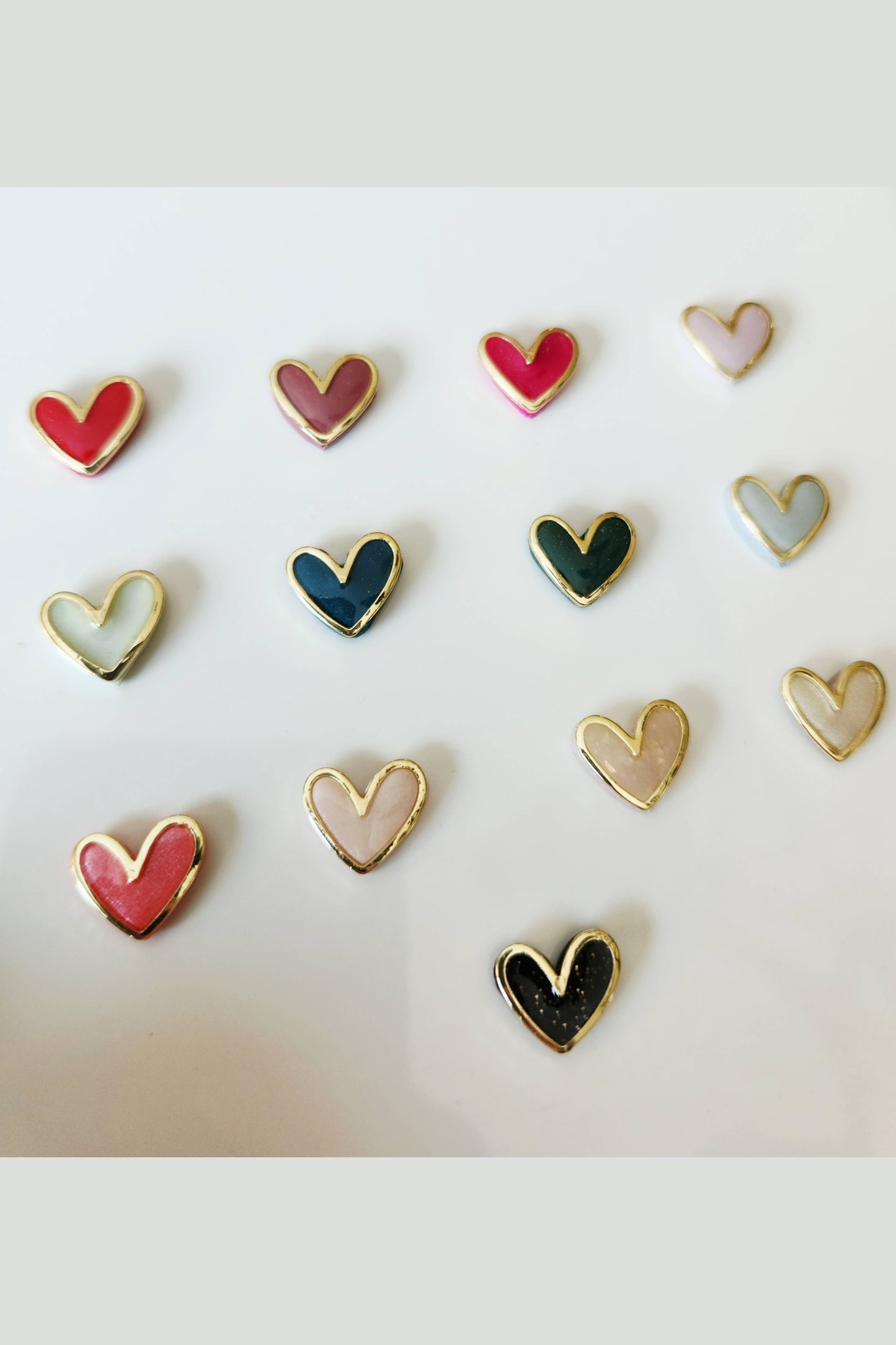 Gold heart necklace: Teal