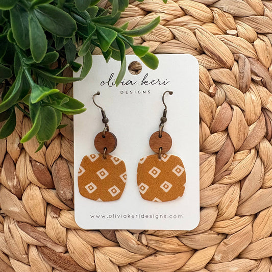 Nora Earrings - Golden Geo