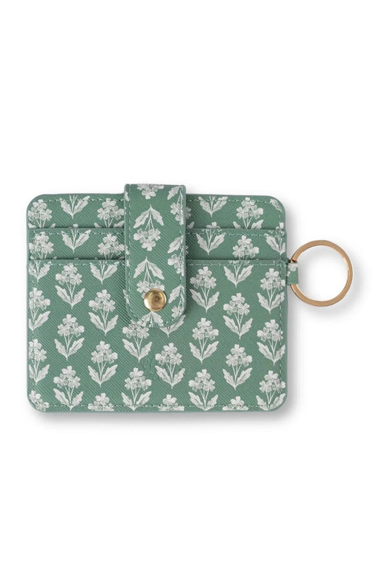 Floral Card Wallet: Forget Me Not Sage