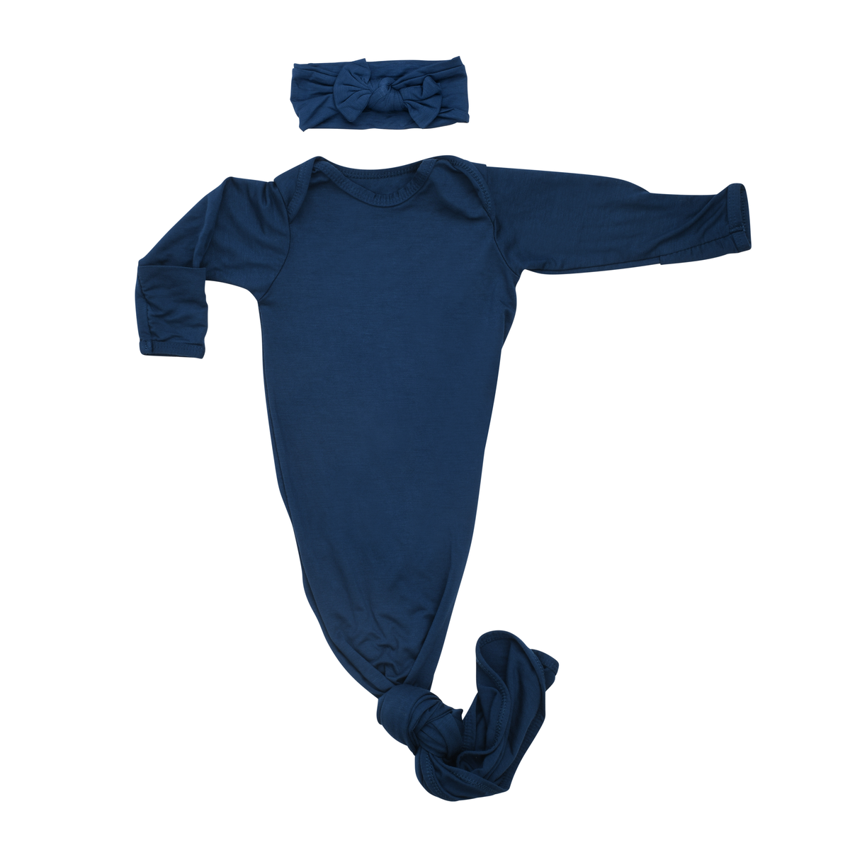 Navy Blue Knotted Gown : Gown & Hat