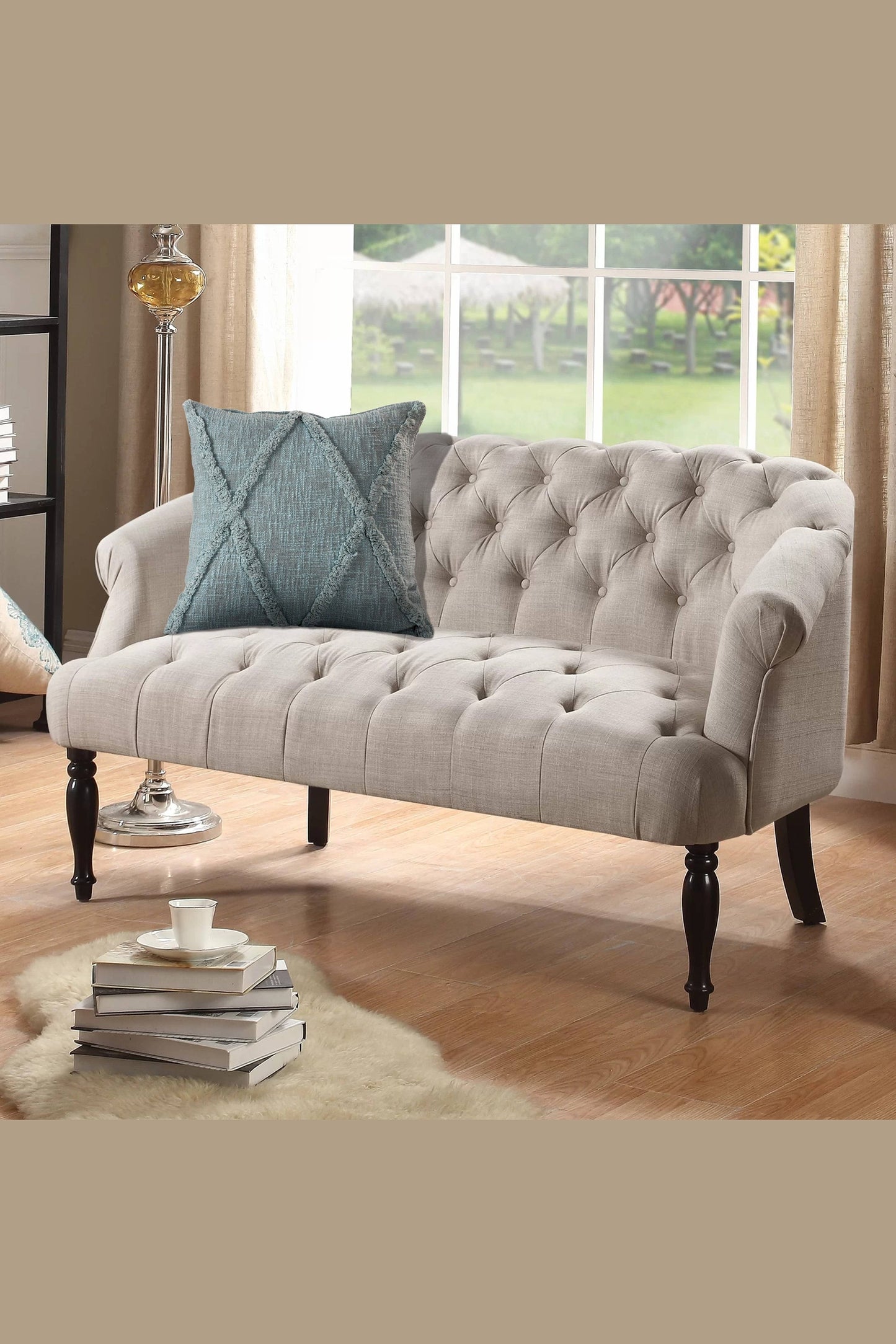 Roston Solid Decorative Diamond Tufted Cotton Throw Pillow: Sky Blue / 20" x 20" / Poly Filled