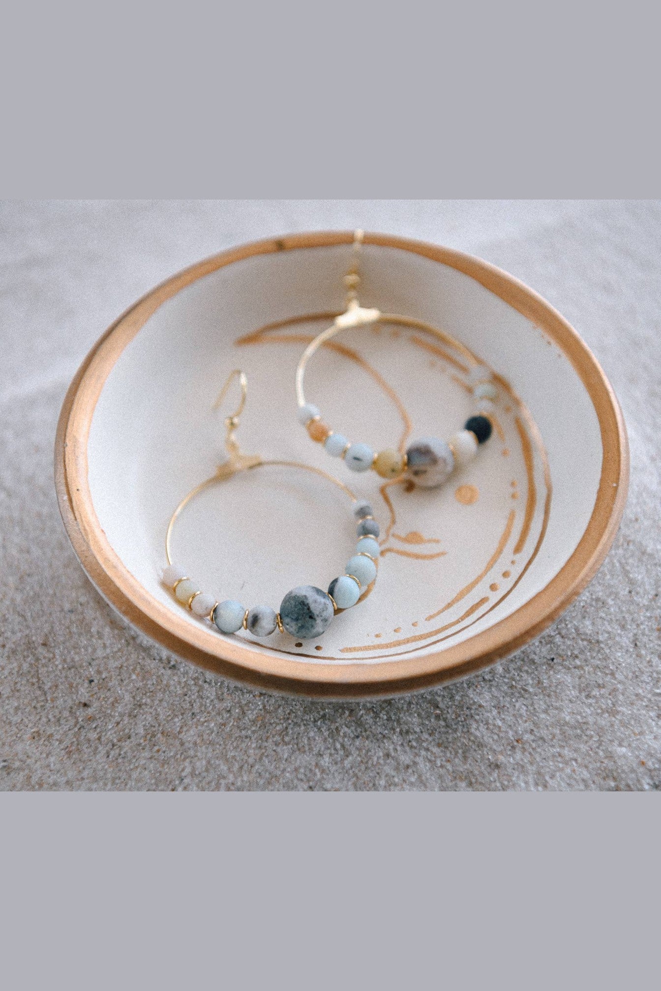 African Turquoise Harmony Gemstone Hoop Earrings
