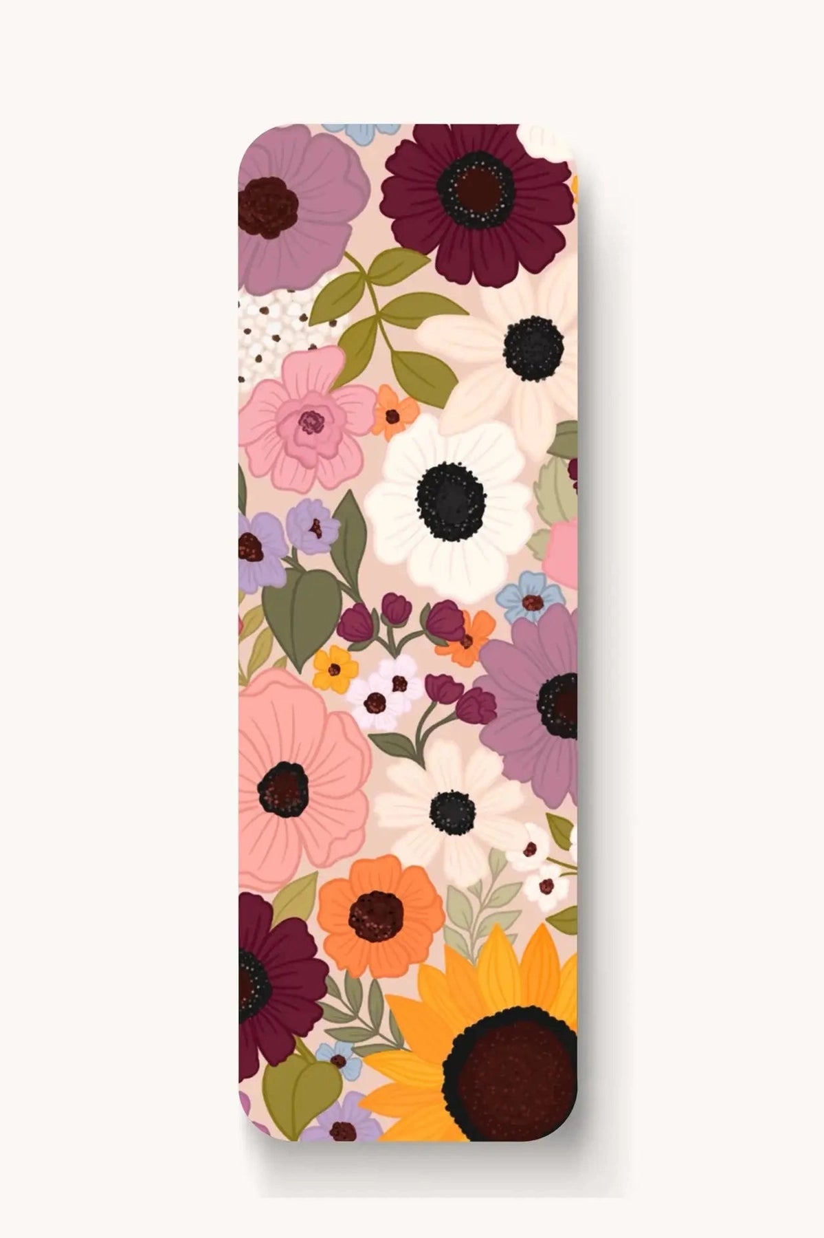 Floral Bookmark - Watercolor Checker