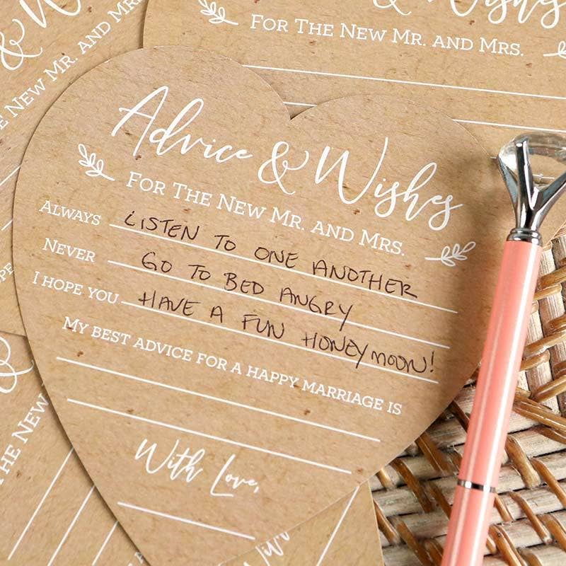 Wedding Advice Card - Heart Shape