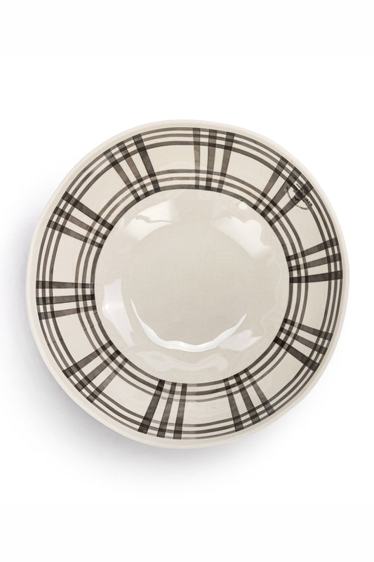 Black Plaid Large Melamine Serve Bowl - 12in