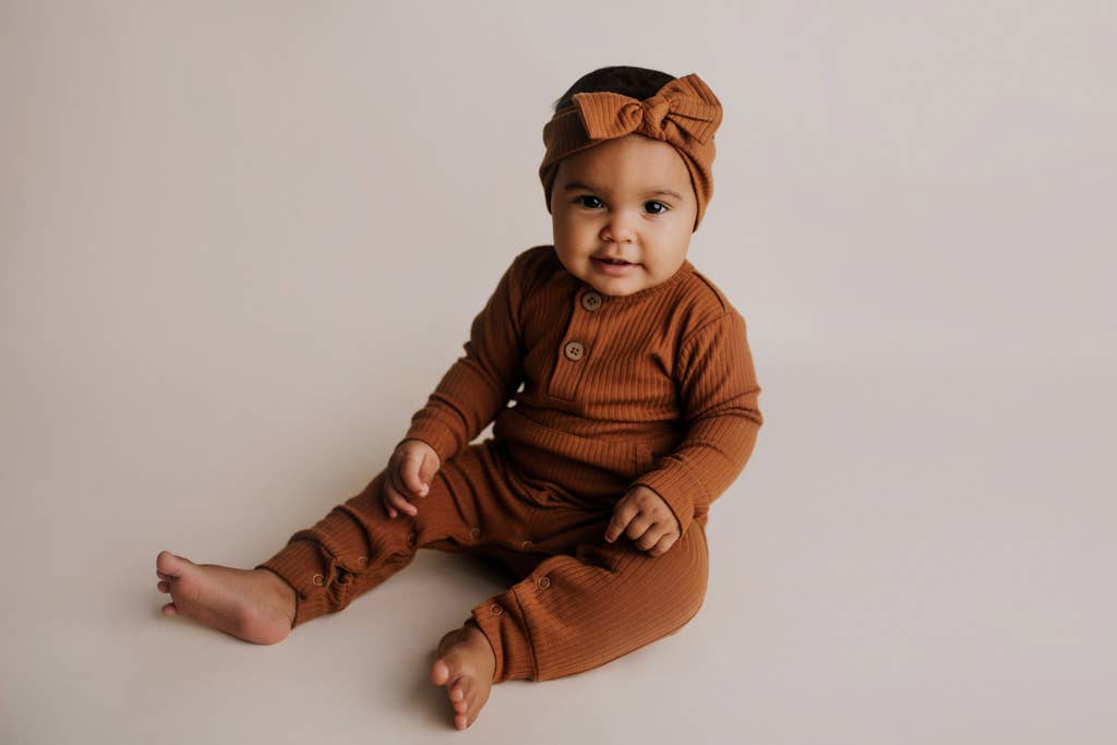 Robbins Egg Baby Ribbed Playsuit with Pockets: 3-6 Months