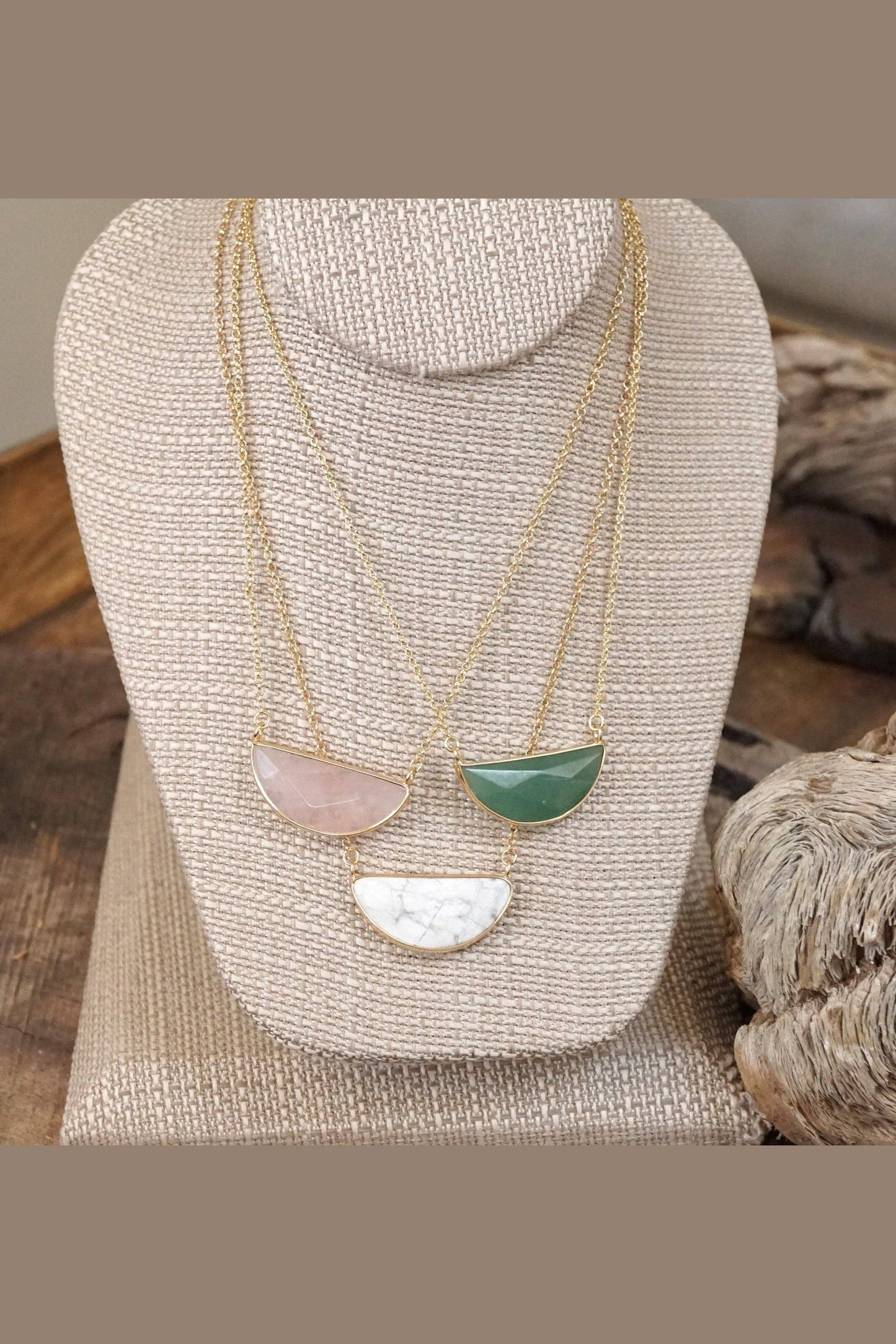 Semi Precious Dainty Necklace - White