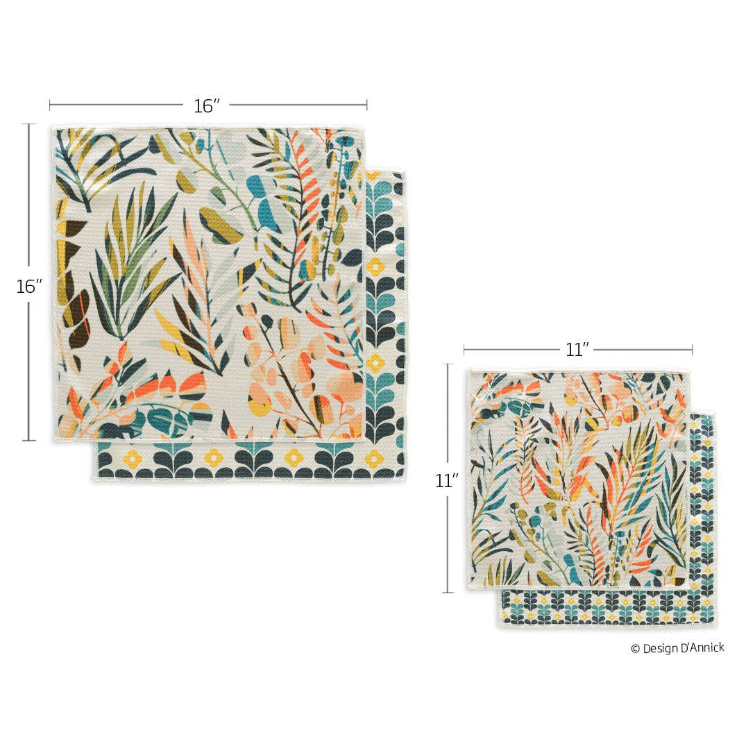 Colorful Leaves All Purpose Microfiber Towels - Set of 4