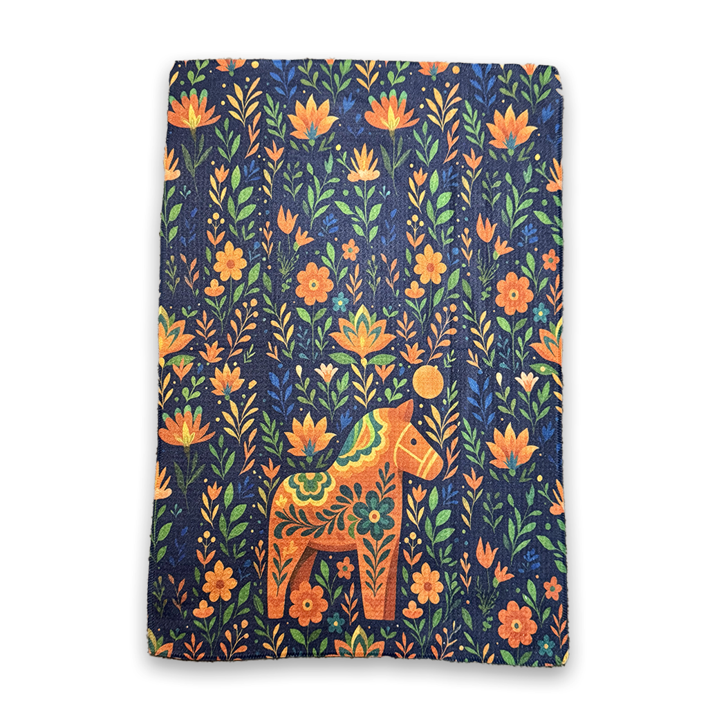 Scandinavian Inspired Cozy Dala Waffle Kitchen Towel 