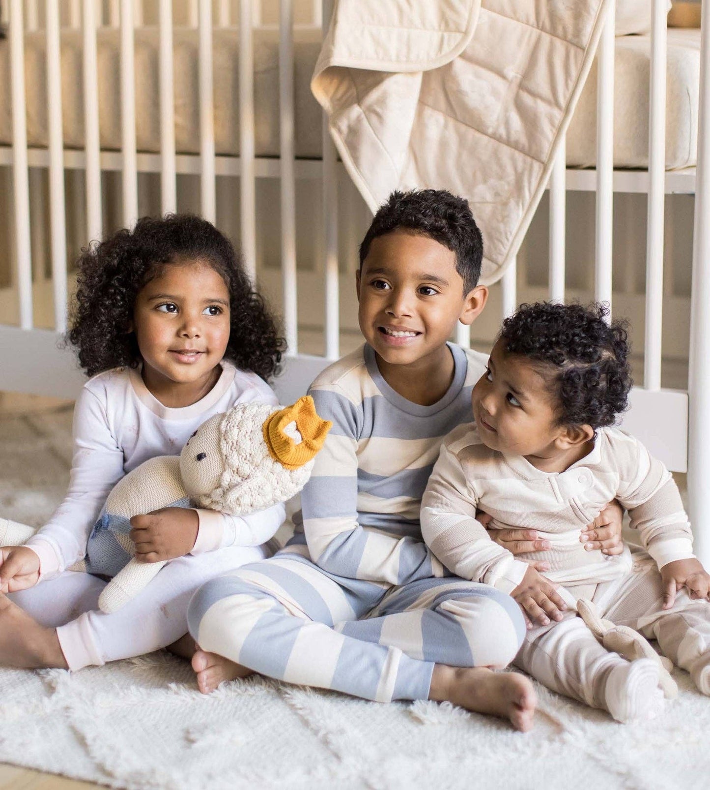 Rugby Stripe Organic Cotton Sleep & Play - Quarry / 3-6 Months