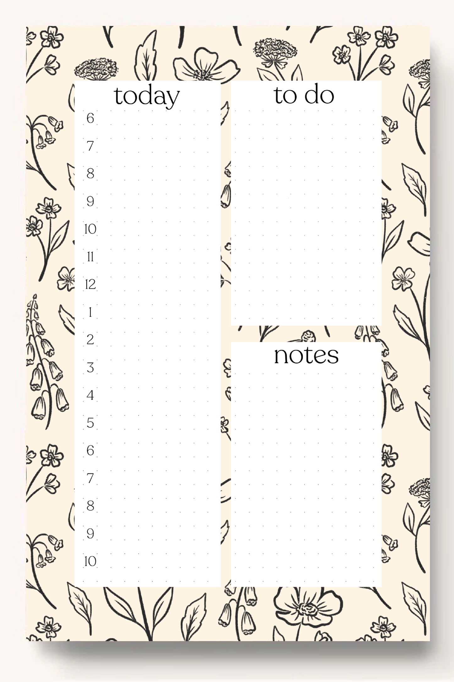 Floral Daily Planner Notepad: Lilac Floral