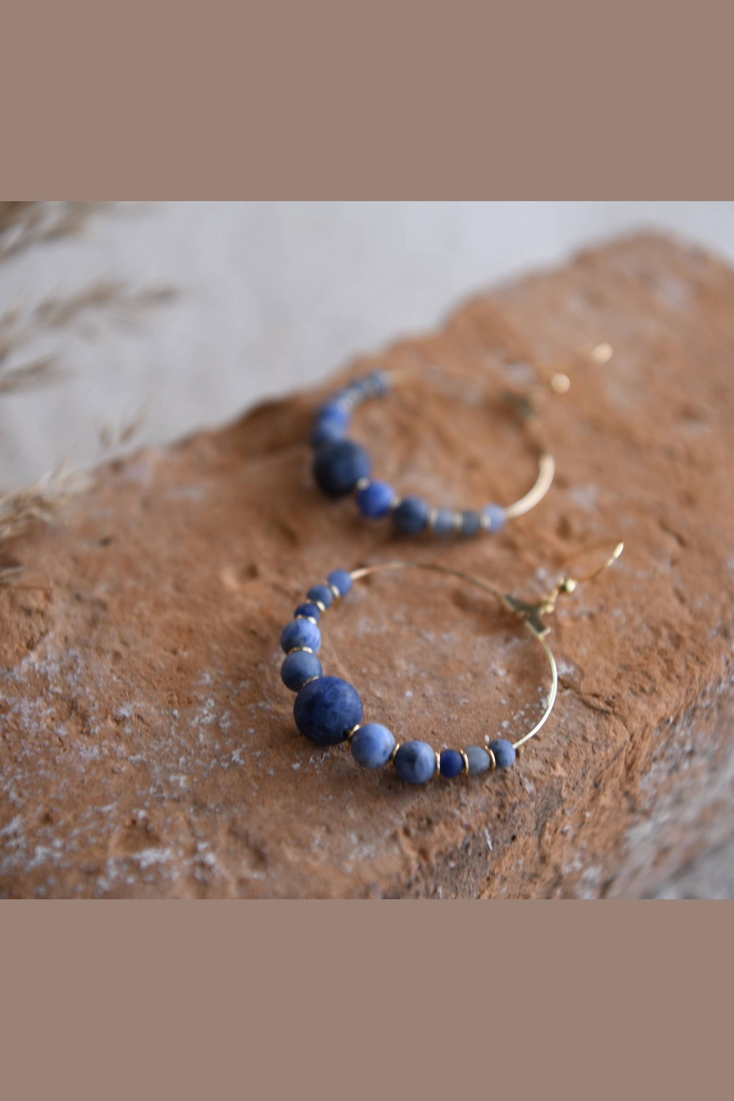 African Turquoise Harmony Gemstone Hoop Earrings