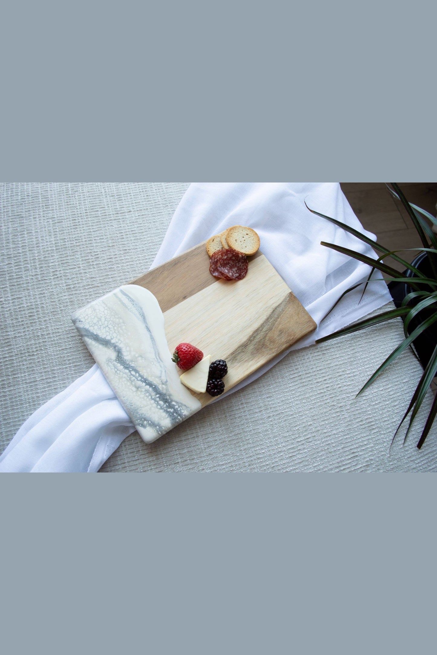 Wood Resin Date Night Cheese Charcuterie Board - Jade