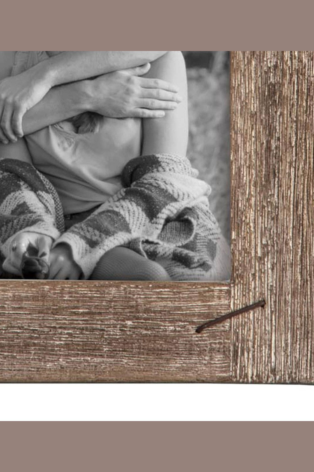 5x7 Photo Weathered Wood Picture Frame With Nail Accents