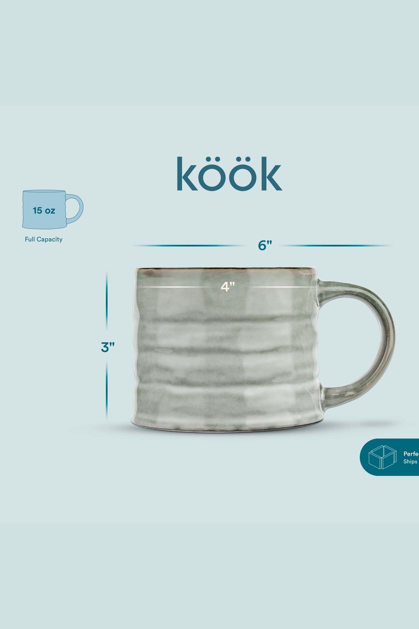 Circled Stoneware Kook Java Coffee Mugs