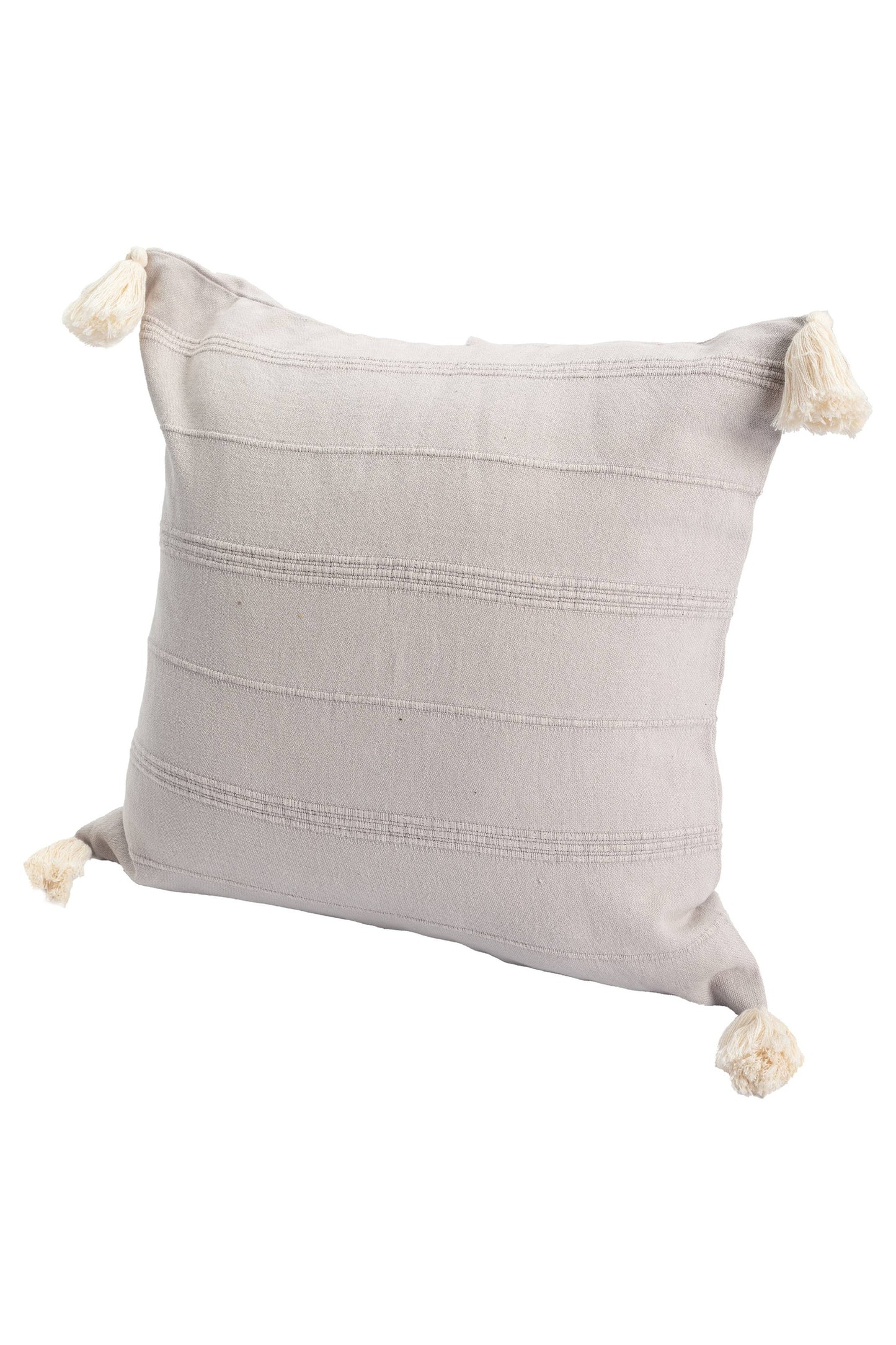 Starlin Subtle Striped Organic Turkish Cotton Throw Pillow: Beige