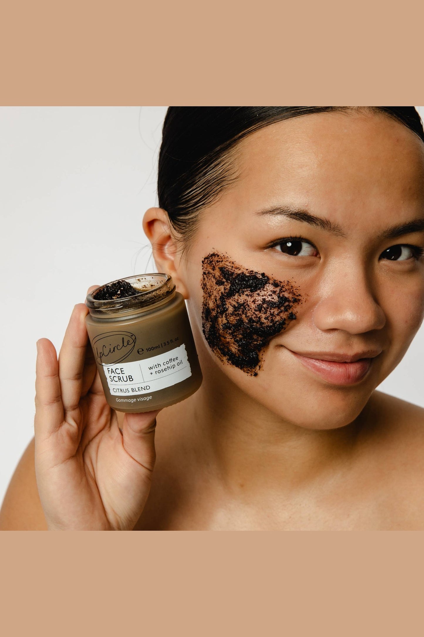 Vegan Face Scrub with Coffee + Rosehip [Citrus blend] Exfoliator