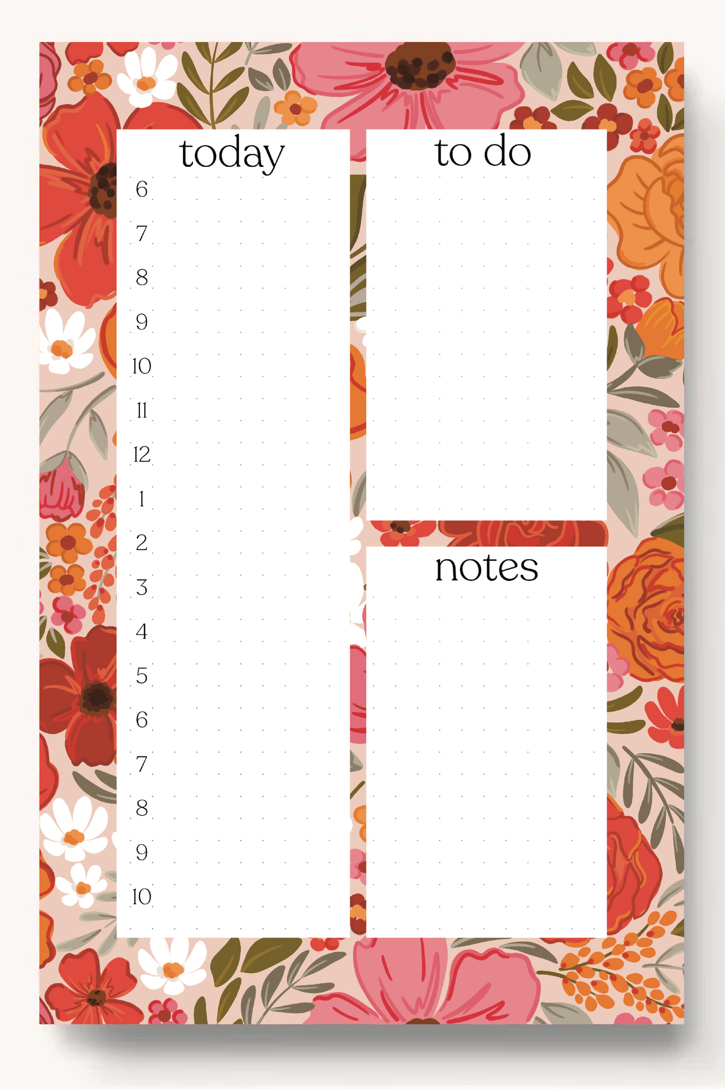 Floral Daily Planner Notepad: Lilac Floral