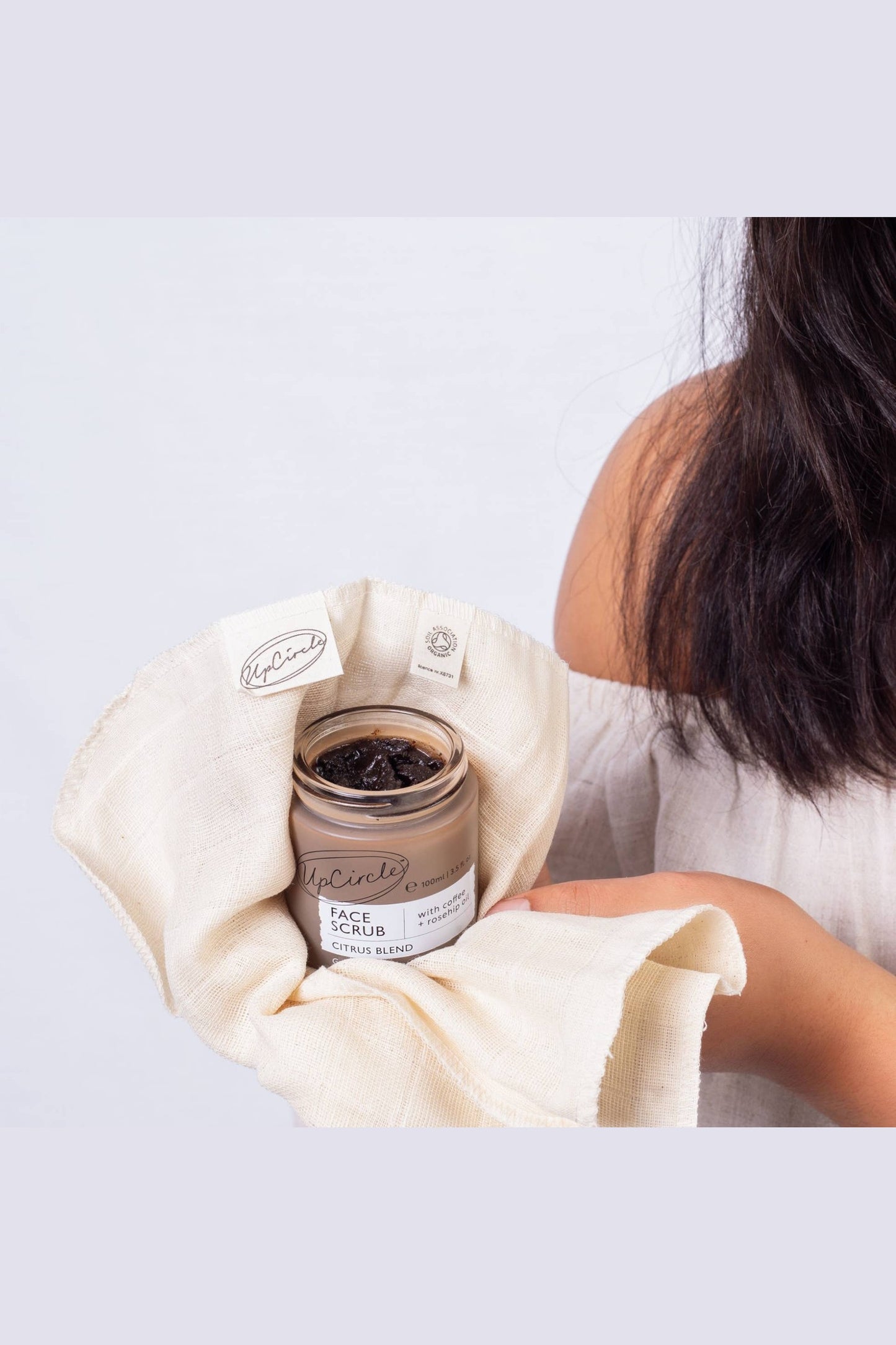 Vegan Face Scrub with Coffee + Rosehip [Citrus blend] Exfoliator