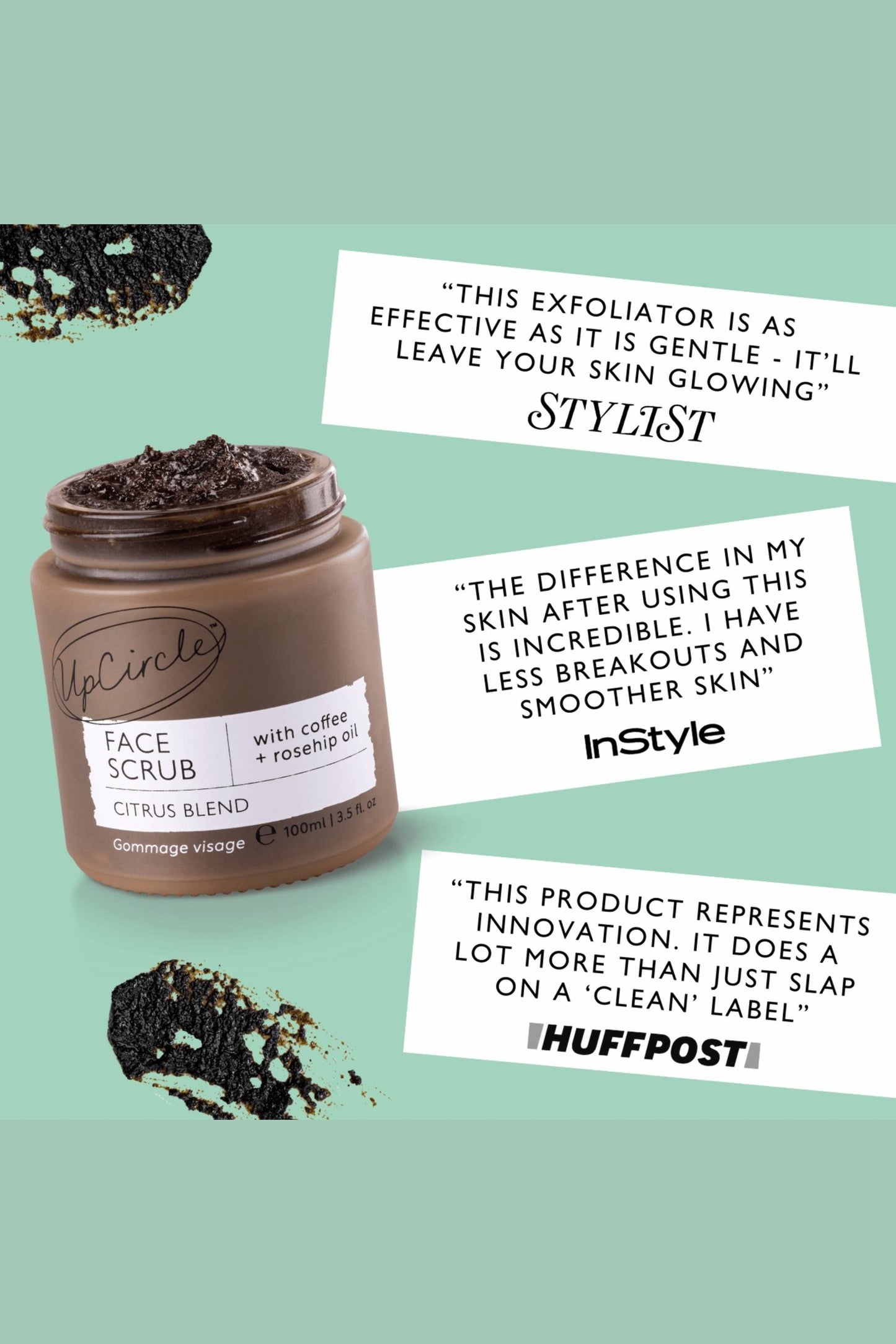 Vegan Face Scrub with Coffee + Rosehip [Citrus blend] Exfoliator