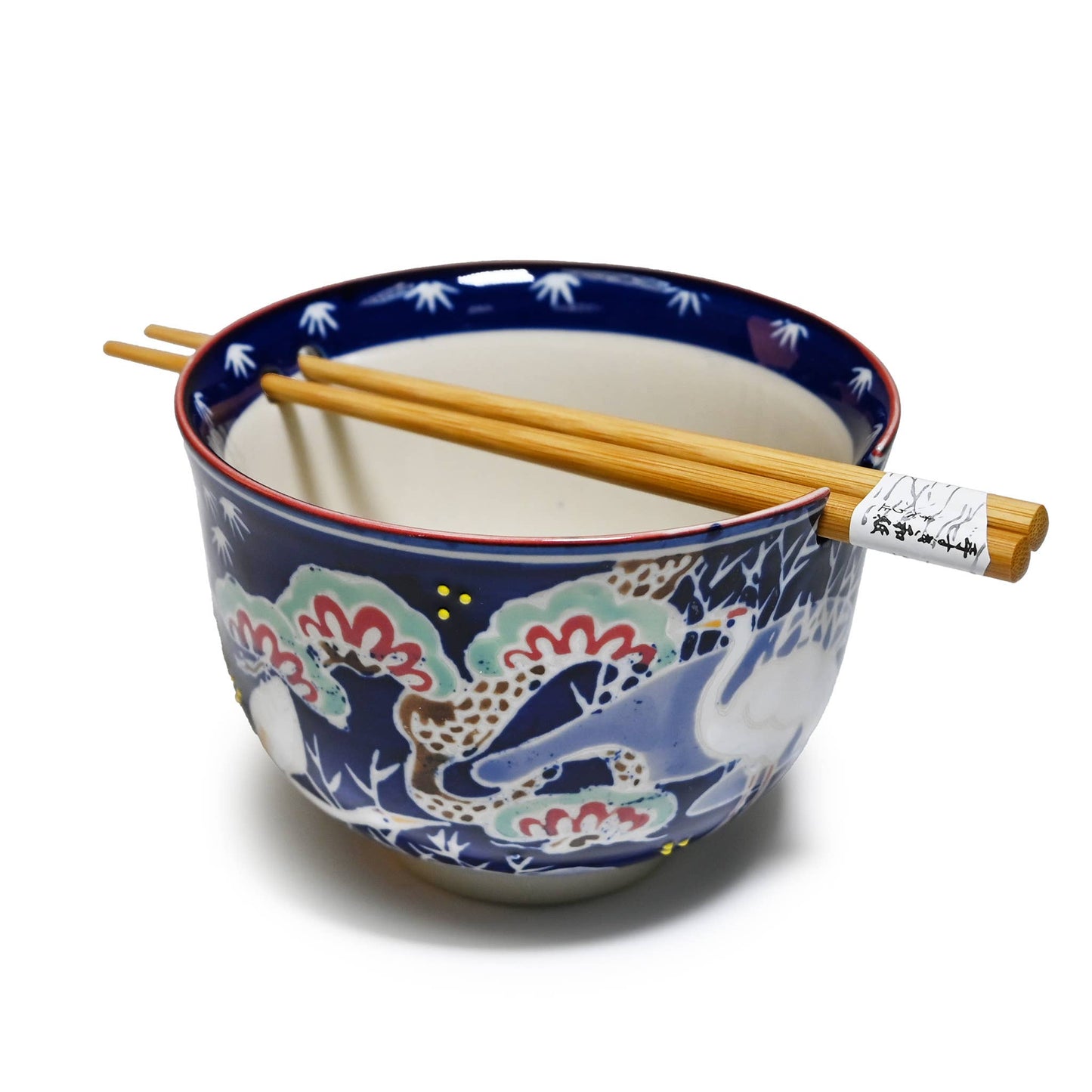 Cranes & Pines Mira 5" Ramen Bowl w/ Chopsticks