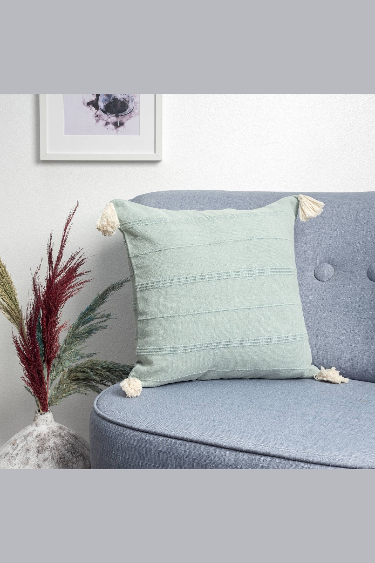 Starlin Subtle Striped Organic Turkish Cotton Throw Pillow: Beige