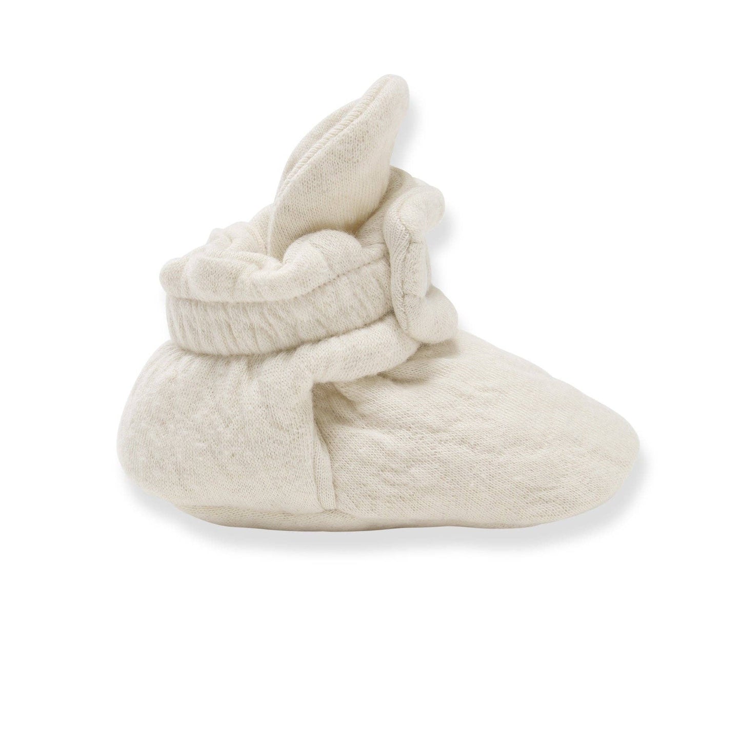 Organic Cotton Quilted Bee Baby Booties - Oat / 0-3 Months