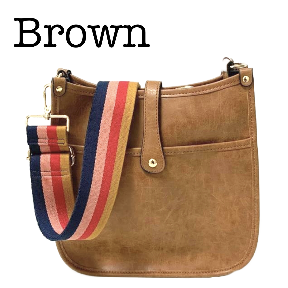 Emmy Courier | Brown/Rosie Stripe Strap