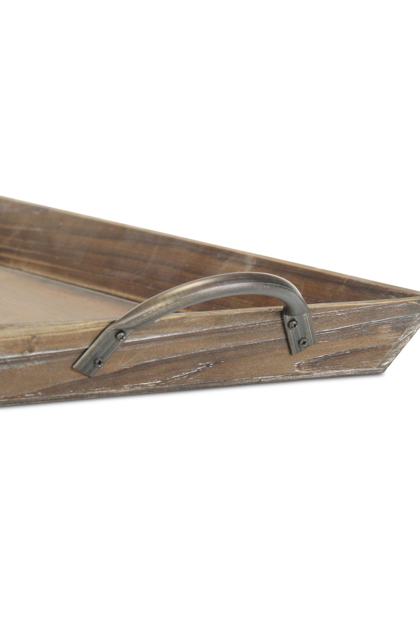 Magnolia Tapered Wood Tray & Metal Handles