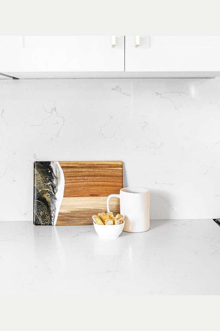 Wood Resin Date Night Cheese Charcuterie Board - Northern Lights
