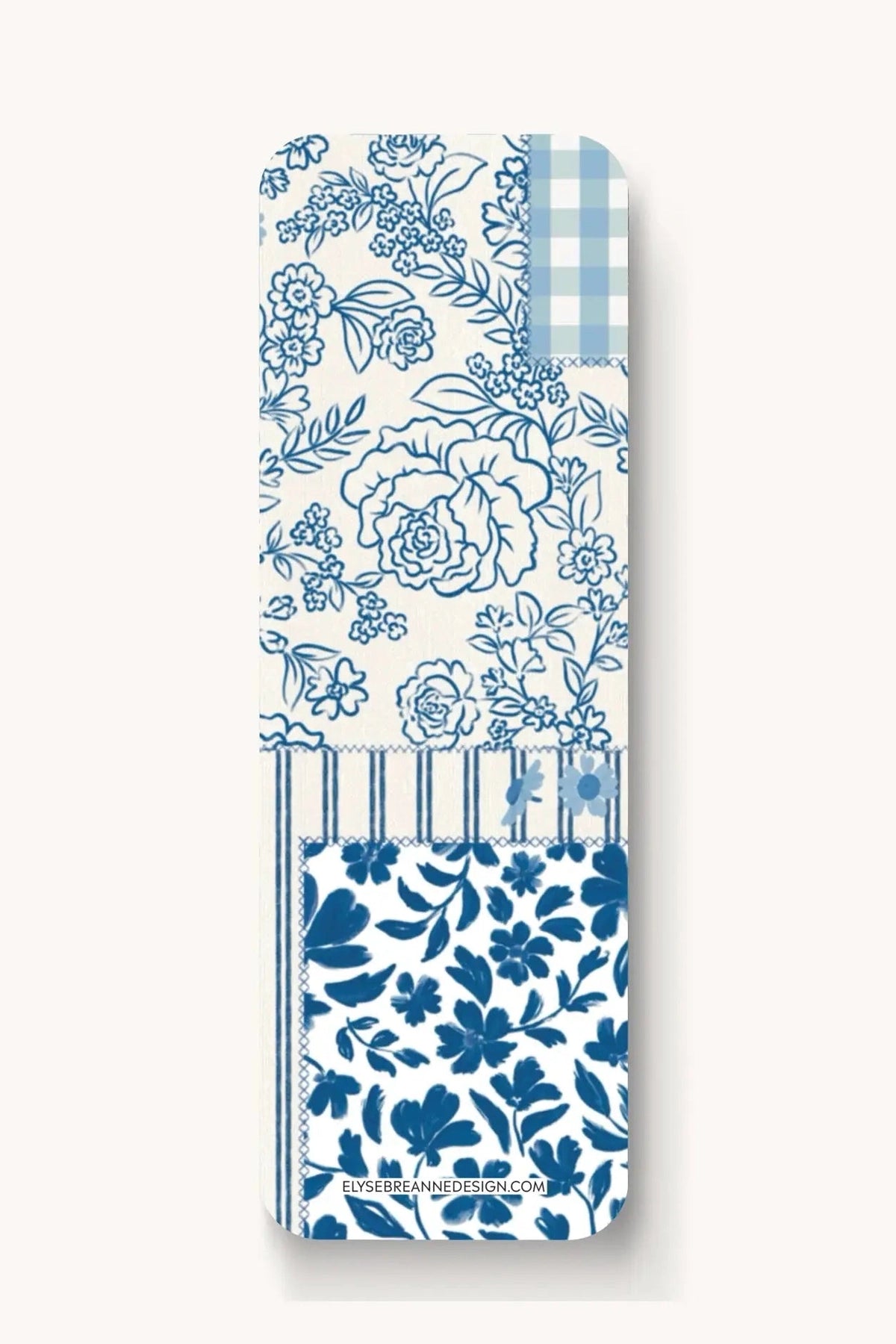 Floral Bookmark - Watercolor Checker