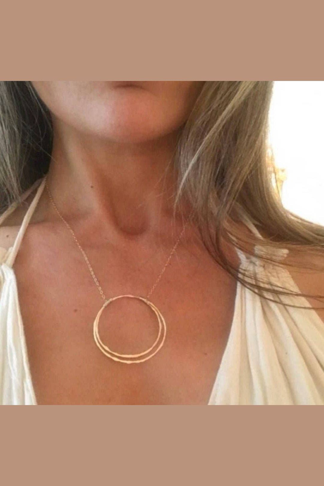 Statement Contiguous Circle Necklace, GF