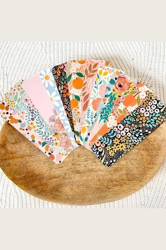 Floral Bookmark - Watercolor Checker