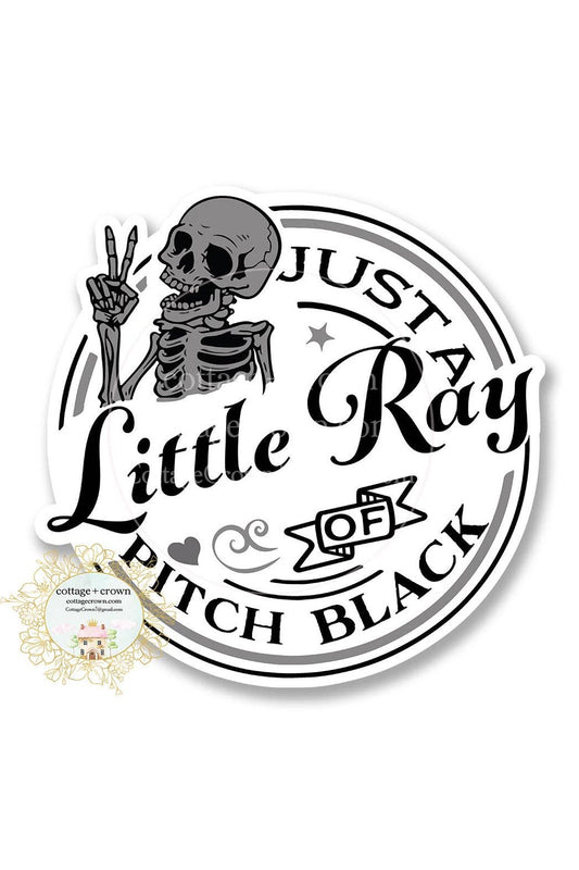 Just A Little Ray Of Pitch Black Skeleton Vinyl Sticker