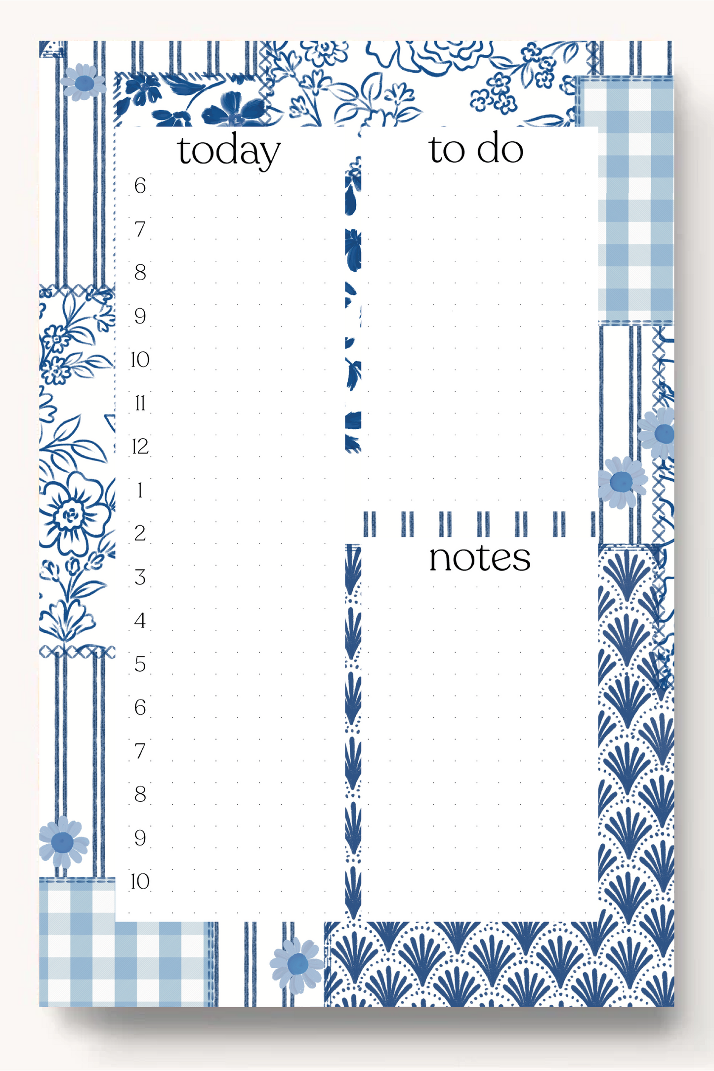 Floral Daily Planner Notepad: Lilac Floral