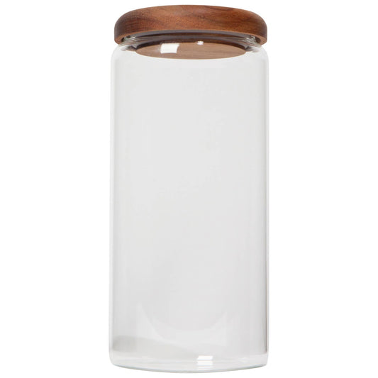 Lg Glass Jar with Acacia wood lid