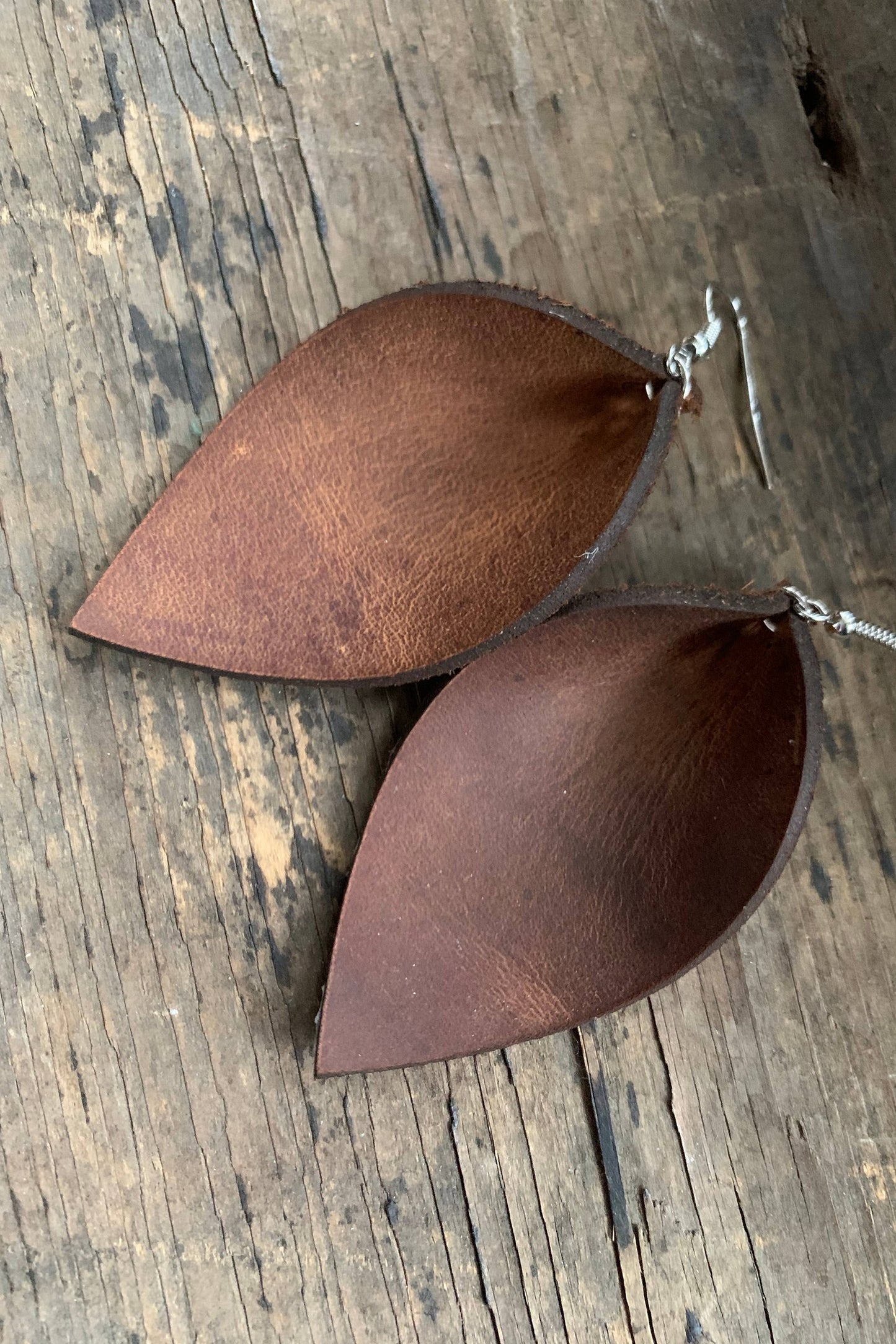 Brown Rustic Nubuck Leather Earring