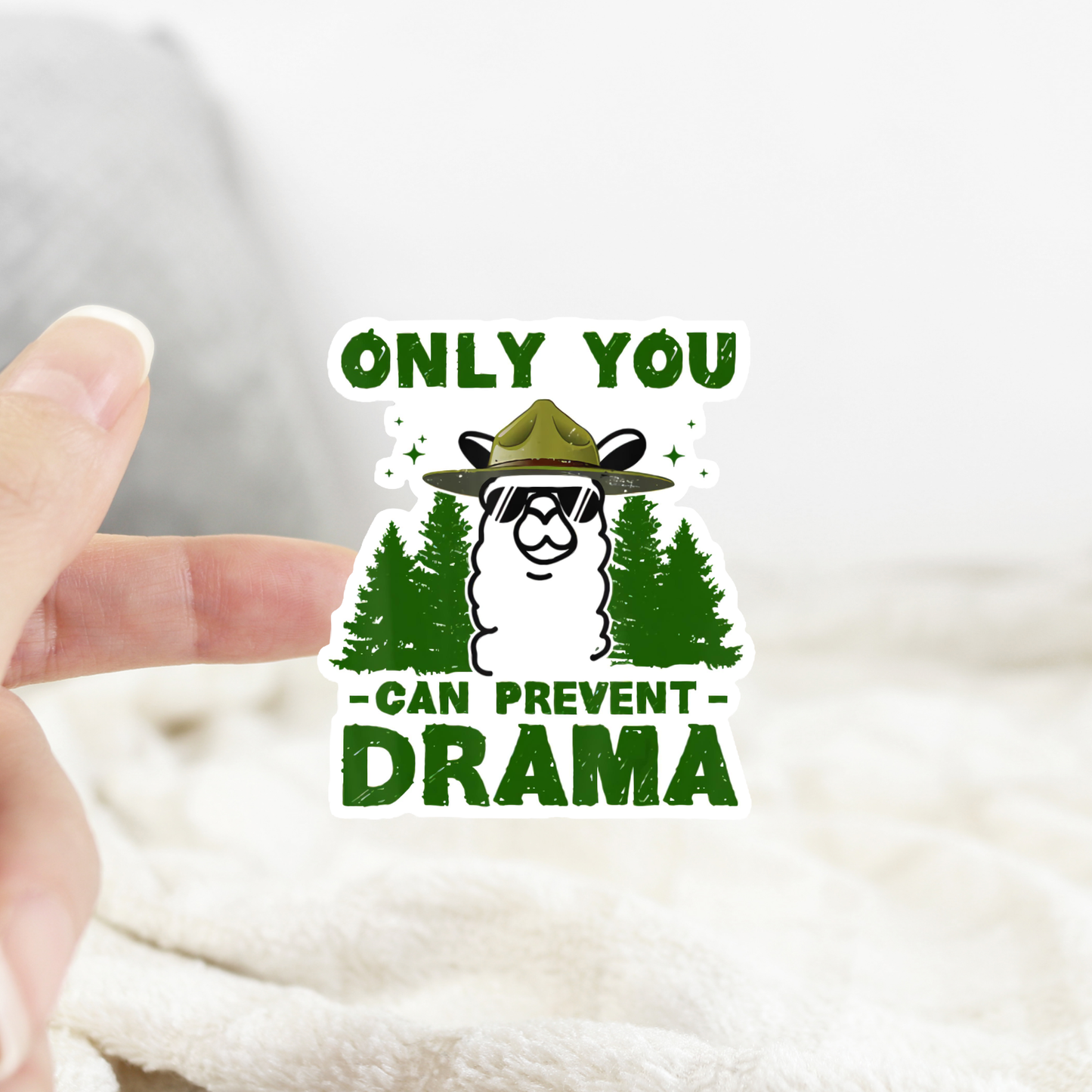 Llama Only You Can Prevent Drama Vinyl Sticker