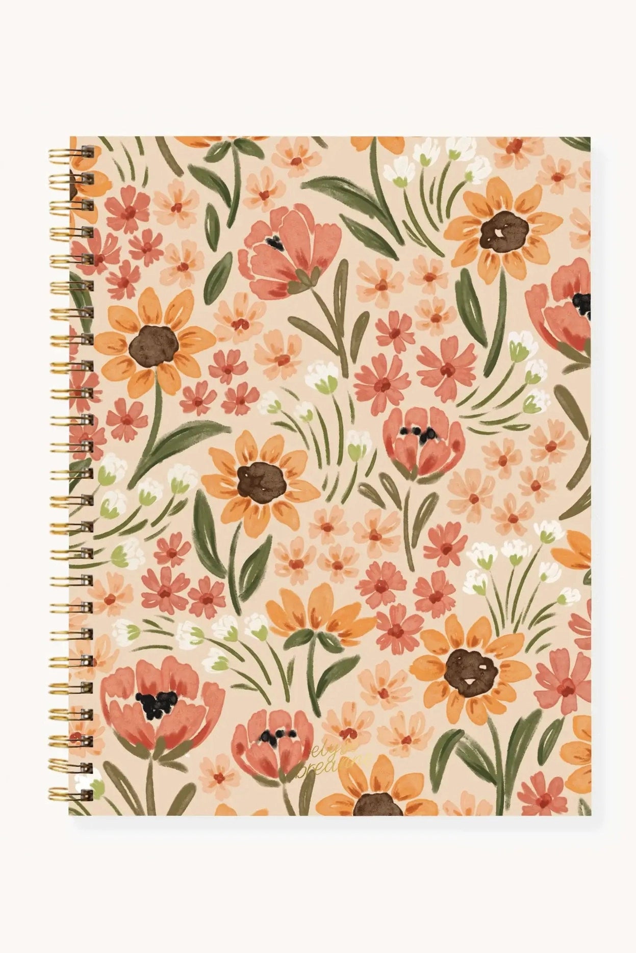 Floral Softcover Spiral Notebook: Pressed Floral