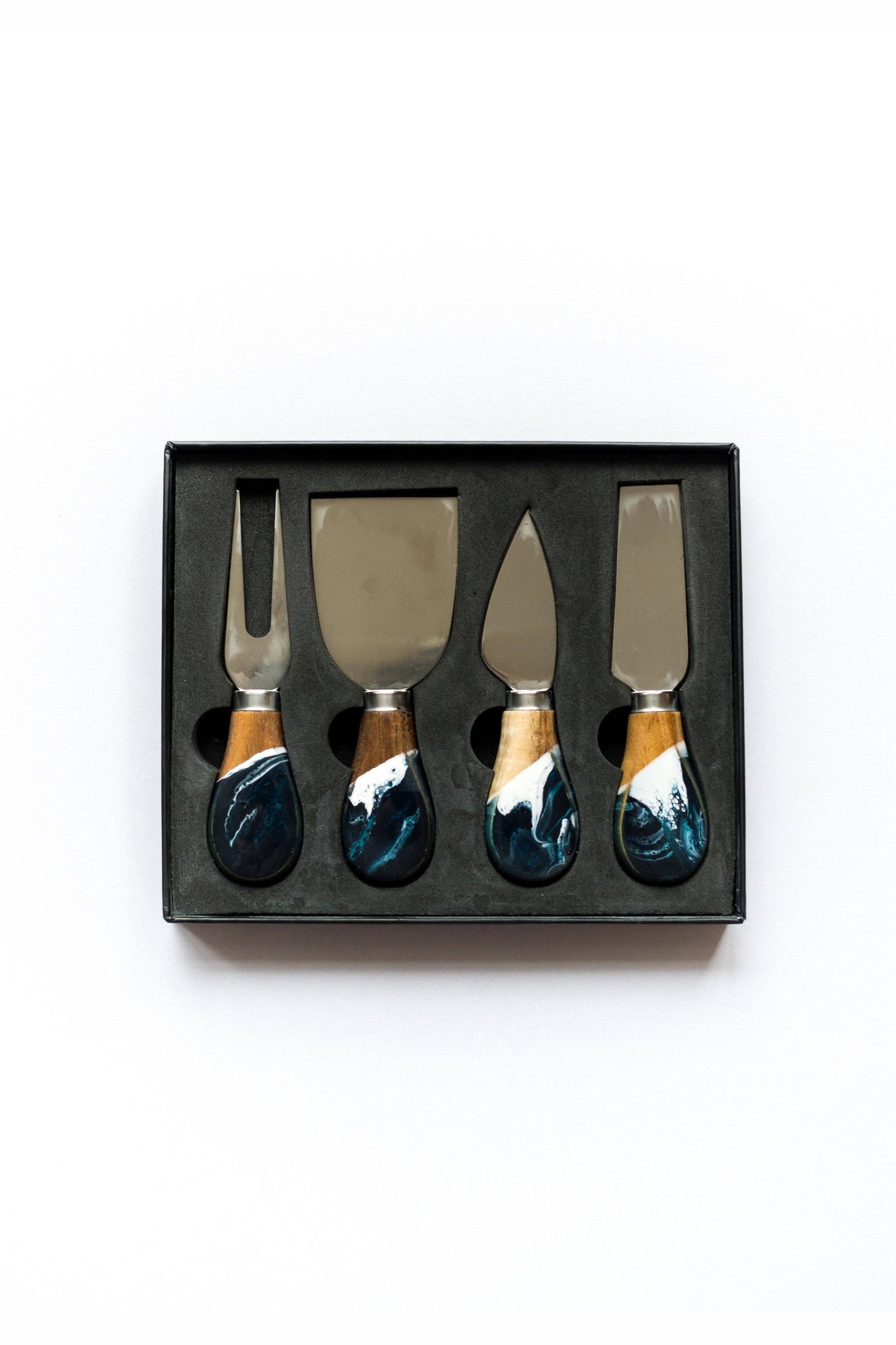 Resin Coated Cheese Knife Set - Set of 4 - Northern Lights