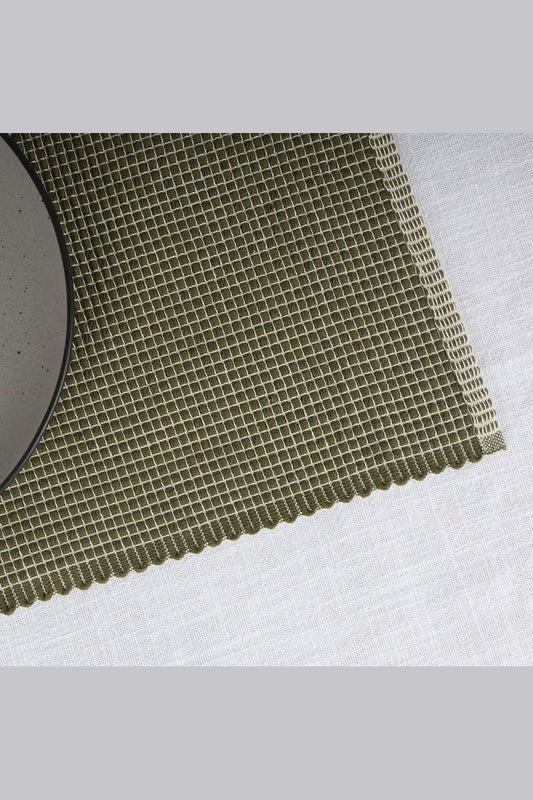 Olive Green Heavy Weave Placemat - S/2