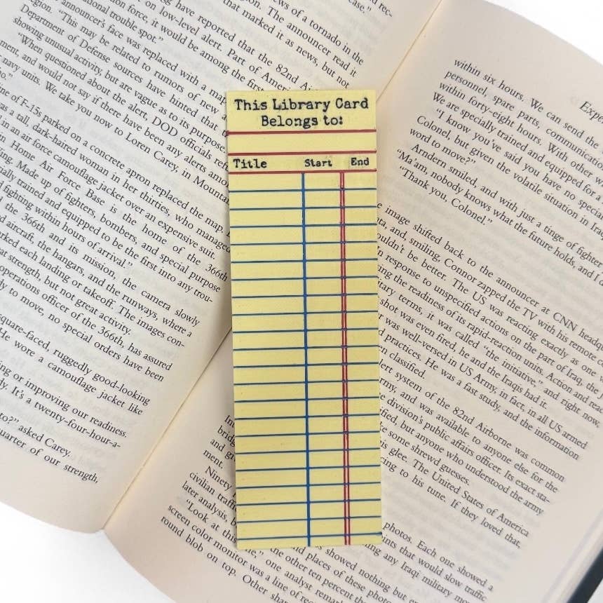 Retro Library Card 3d Bookmark